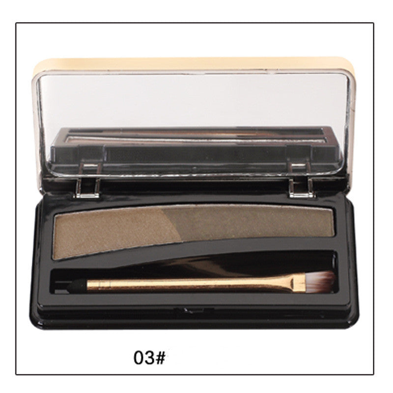 Two-color eyebrow powder with eyebrow brush