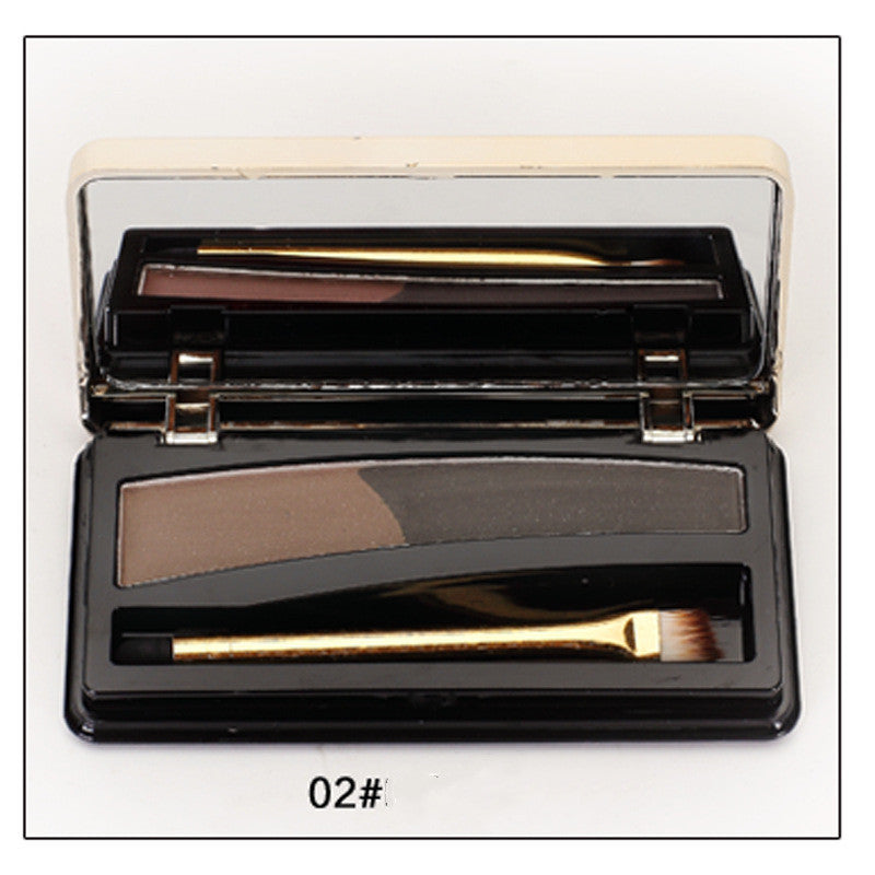 Two-color eyebrow powder with eyebrow brush