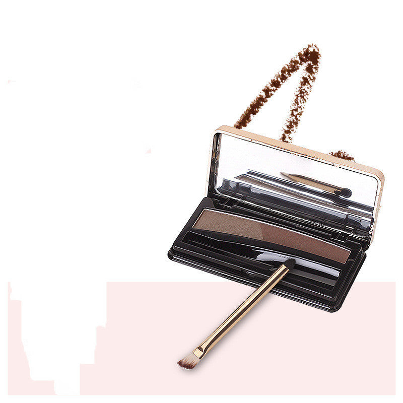 Two-color eyebrow powder with eyebrow brush